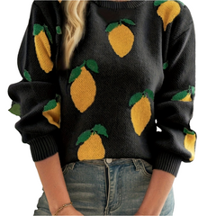 Women’s Cozy Lemon Print Sweater by Snagg A Top