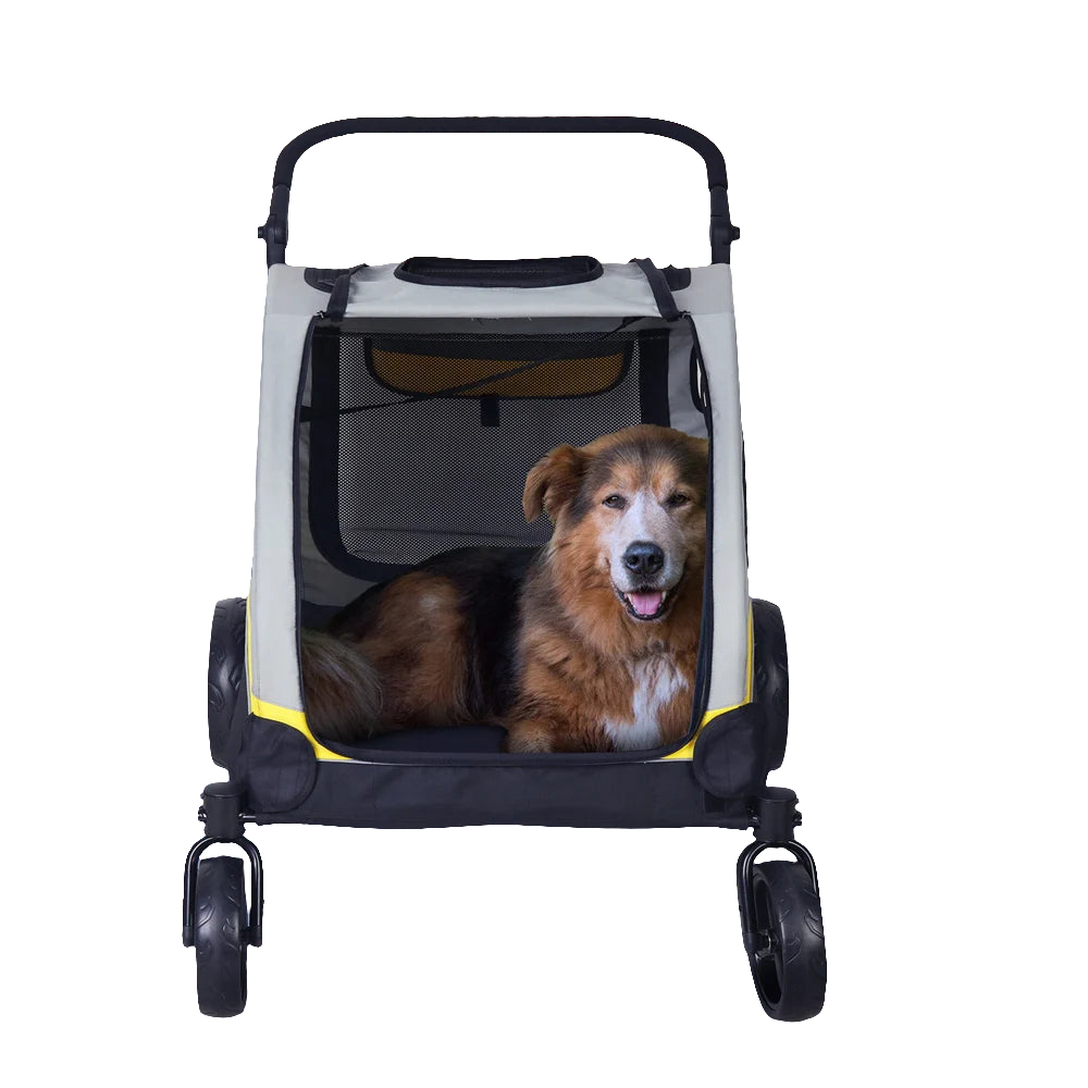 Premium 4-Wheel Foldable Dog Pram with Breathable Mesh by Snagg A Pet Stroller