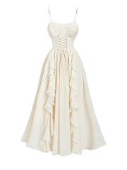 Elegant Dress with Lace-Up Waist by Snagg A Dress