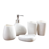 4 Piece White Ceramic Bathroom Set by Snagg A Bathroom Set