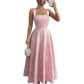 Elegant Sleeveless Maxi Dress with Tie-Back by Snagg A Dress