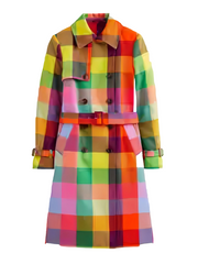 Women’s Rainbow Plaid Double-Button Windbreaker by Snagg A Jacket