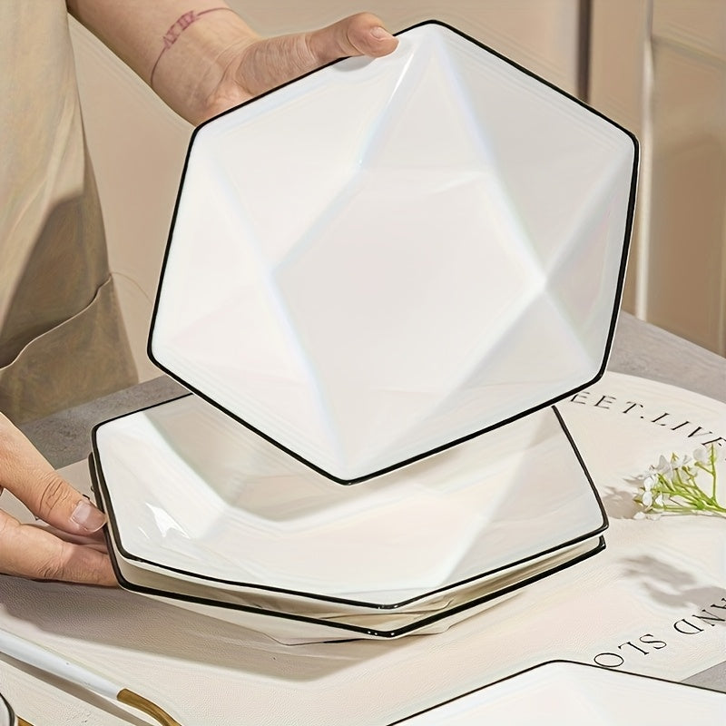 Elegance Ceramic Dinner Plates 8 Inch Brushed Metal Family by Snagg A Plate