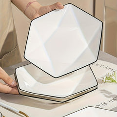 Elegance Ceramic Dinner Plates 8 Inch Brushed Metal Family by Snagg A Plate