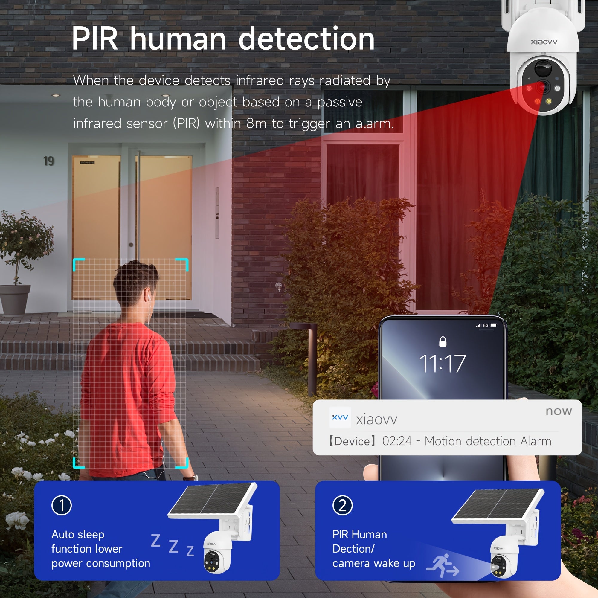 2 Pack 1080P Solar Powered Security Cameras by Snagg An Outdoor Camera