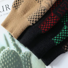 Men’s Checkered Knit Pullover | American Trendy Harajuku Slimming Sweater