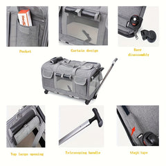 Extra Large Rolling Travel Pet Trolley by Snagg A Pet Trolley