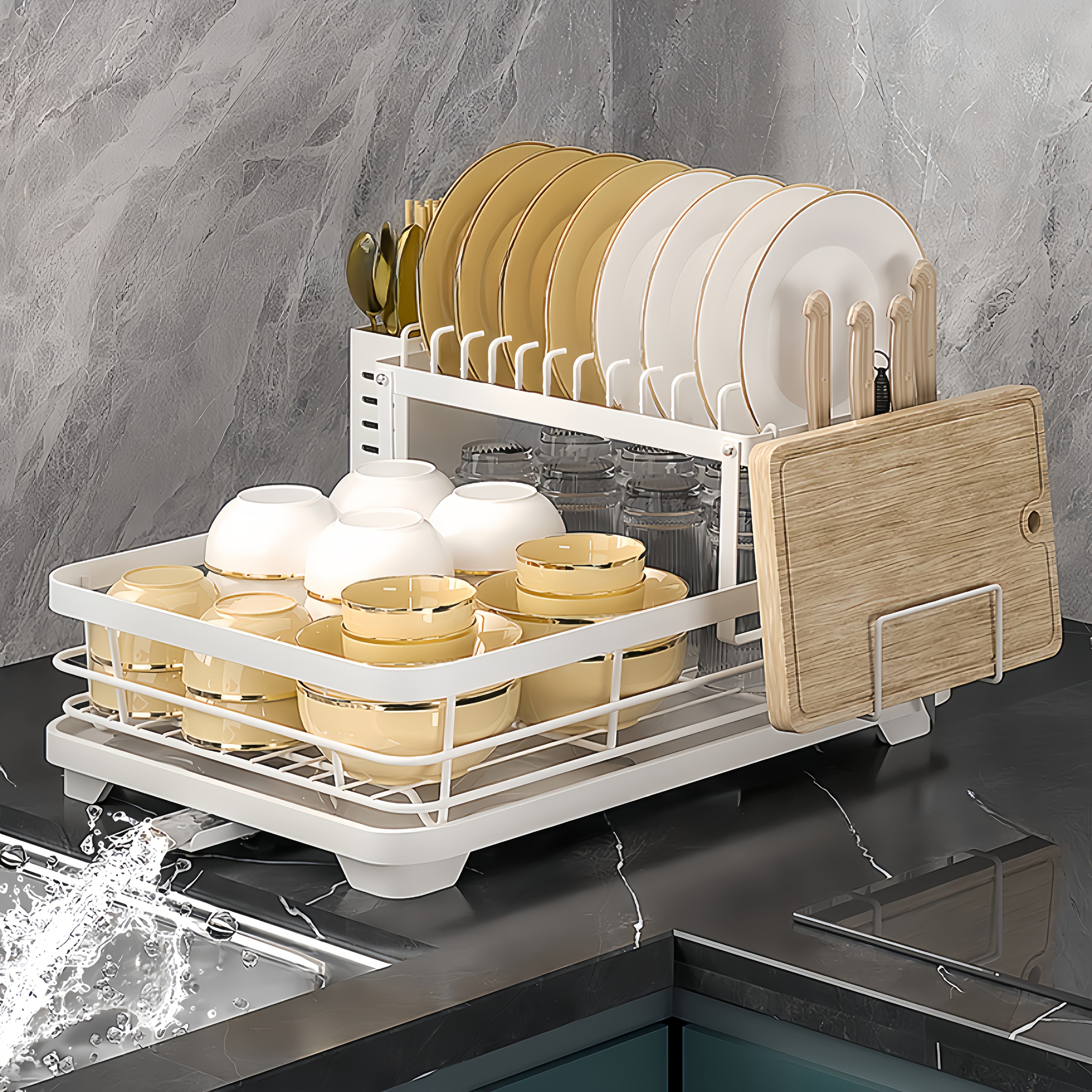 2 Tier Black Iron Kitchen Dish Rack by Snagg A Rack