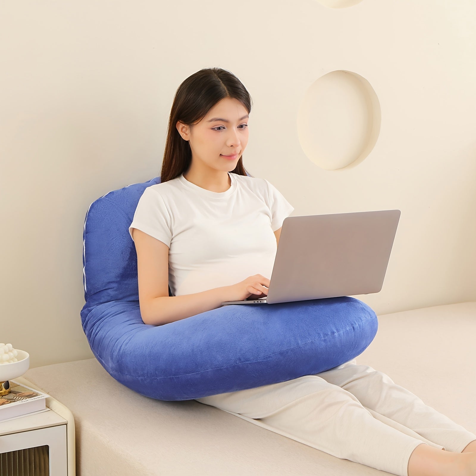 Crystal Velvet J-Shaped Pregnancy Pillow – Full Body Support by Snagg A Pillow