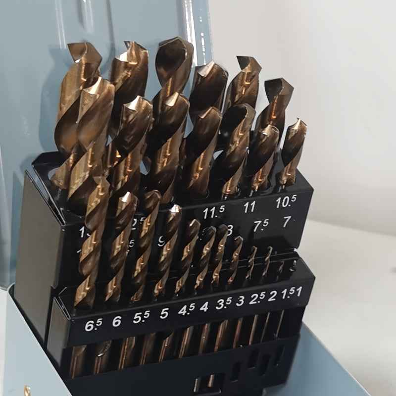 25 Piece HSS Twist Drill Bit Set — 1 - 13mm High Hardness Bits - Sky Gray / 25pcs/set - Power Tools Gadget