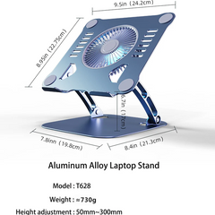 Aluminum Laptop Stand with Cooling Fan Adjustable Bracket for 11″–16″ Laptops by Snagg A Cooling Pad