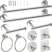 10-Piece Stainless Steel Bathroom Accessories Set by Snagg A Hook