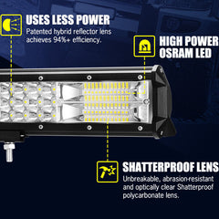 23inch Osram LED Light Bar Spot Flood Driving Offroad Lamp 23’’ 4WD 4x4 - Exterior Accessories