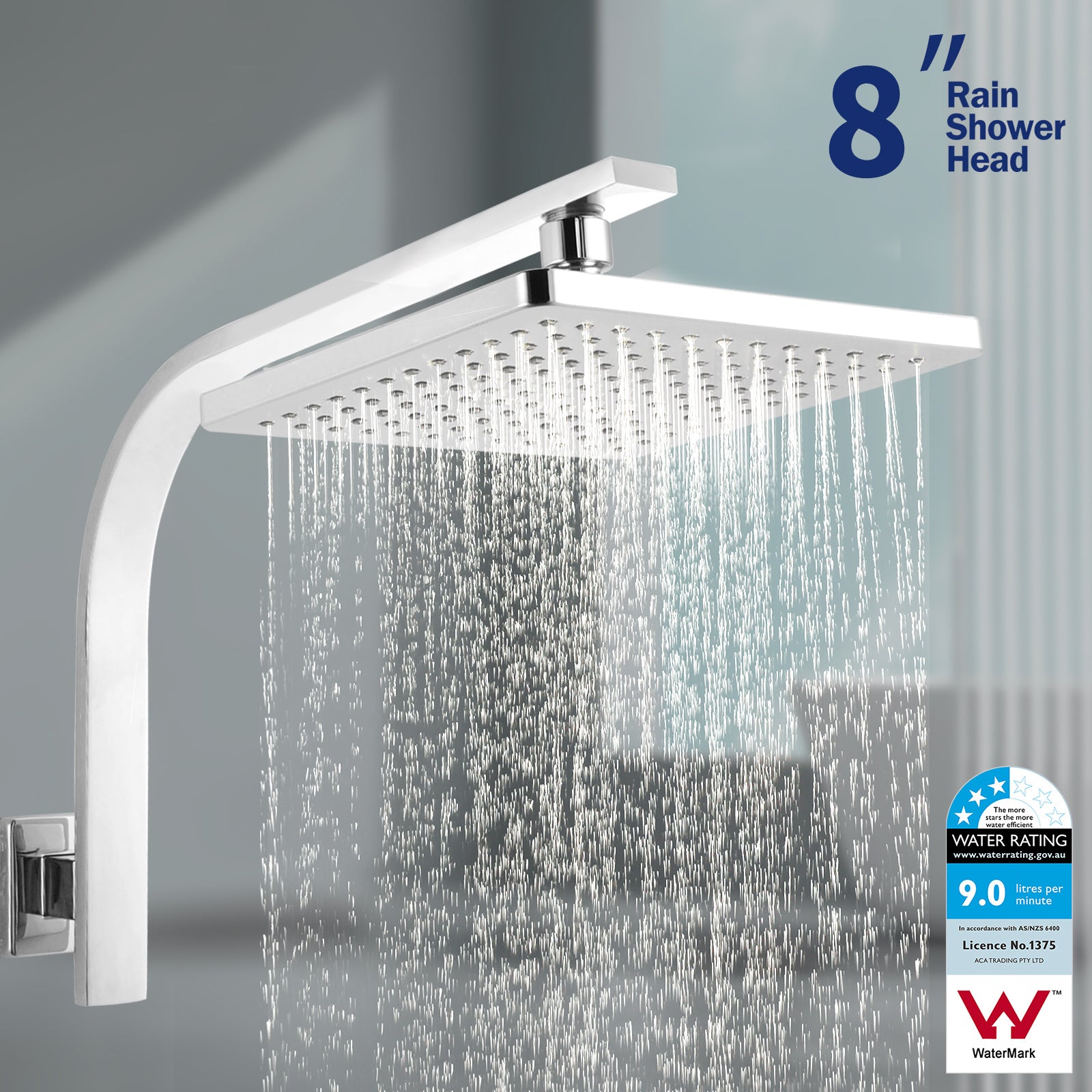 Chrome Rain Shower Head Set by Snagg A Shower Head