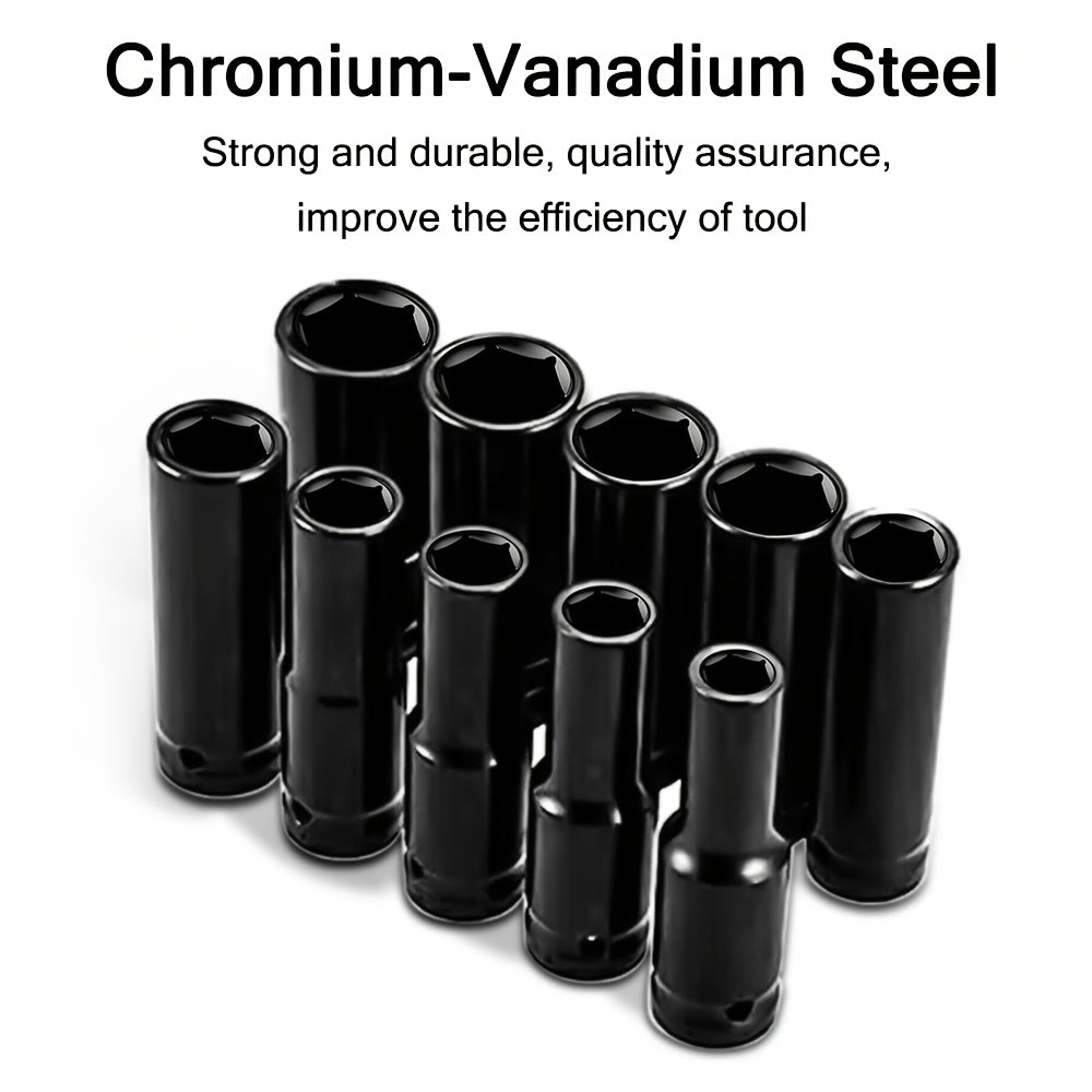 20 Pcs 1/2’’ Drive Hex Impact Socket Set — Deep Metric 8–32mm - 1set (20pcs) - Other Power Tools