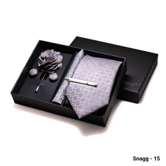 8cm Paisley & Stripe Necktie with Handkerchief & Cufflinks