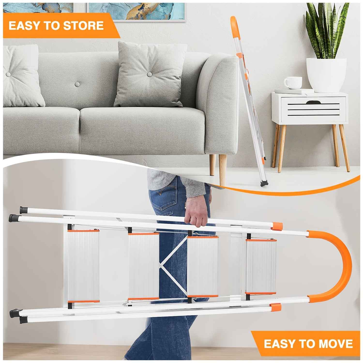 4 Step Folding Aluminium Non Slip Ladder