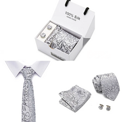Luxury Silk Paisley Tie for Men — Extra-Long Woven Jacquard Necktie Suits & Weddings - Others In Fashion