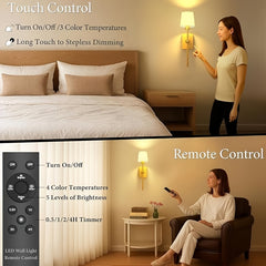 2pcs Black/Gold Wall Lights Rechargeable Battery LED with 3000K–6000K by Snagg A Wall Light