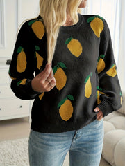 Women’s Cozy Lemon Print Sweater by Snagg A Top