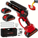 6 Inch Mini Electric Chainsaw – Compact Power for Everyday Cutting - Red - Garden Tools