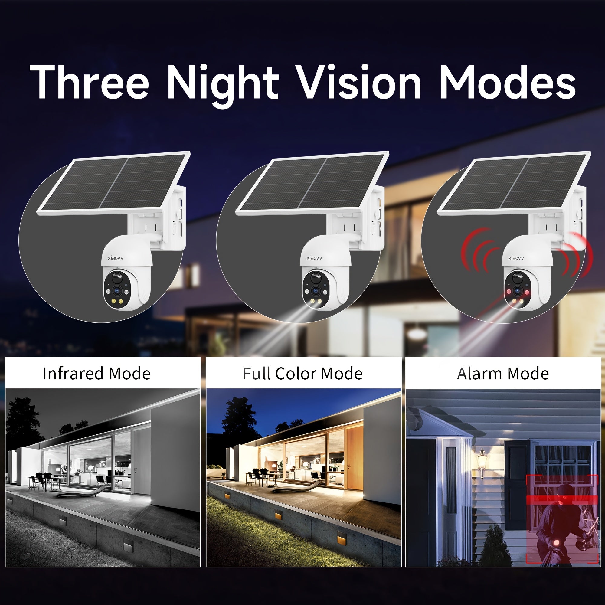 3 Pack 1080P Solar Powered Security Cameras by Snagg An Outdoor Camera