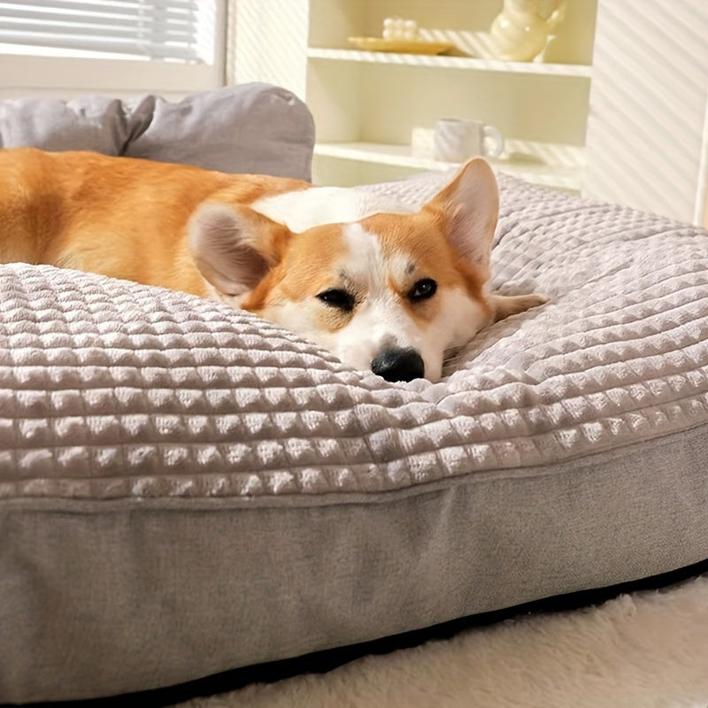 Orthopedic Grey Stripe Dog Bed by Snagg A Pet Bed