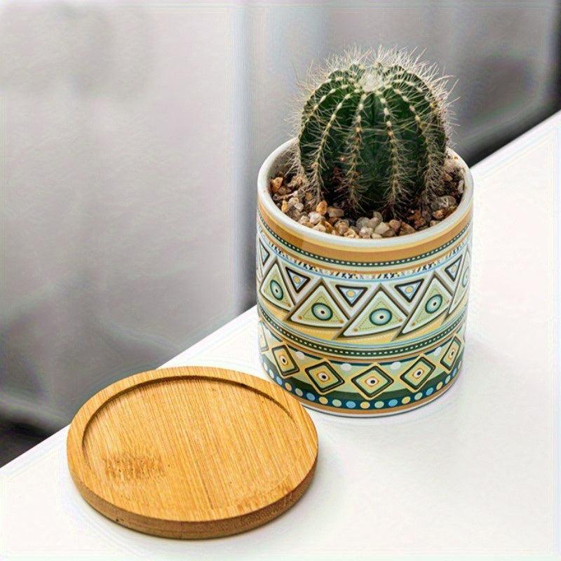 4 Pcs Ceramic Succulent Pots with Drainage by Snagg A Pot