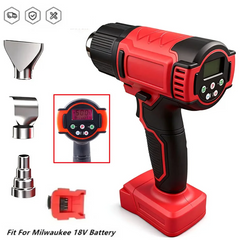 High Precision Cordless Hot Air Gun | 60°C–540°C Adjustable Heat Tool with LCD Display Compatible With Milwaukee 18V Batteries