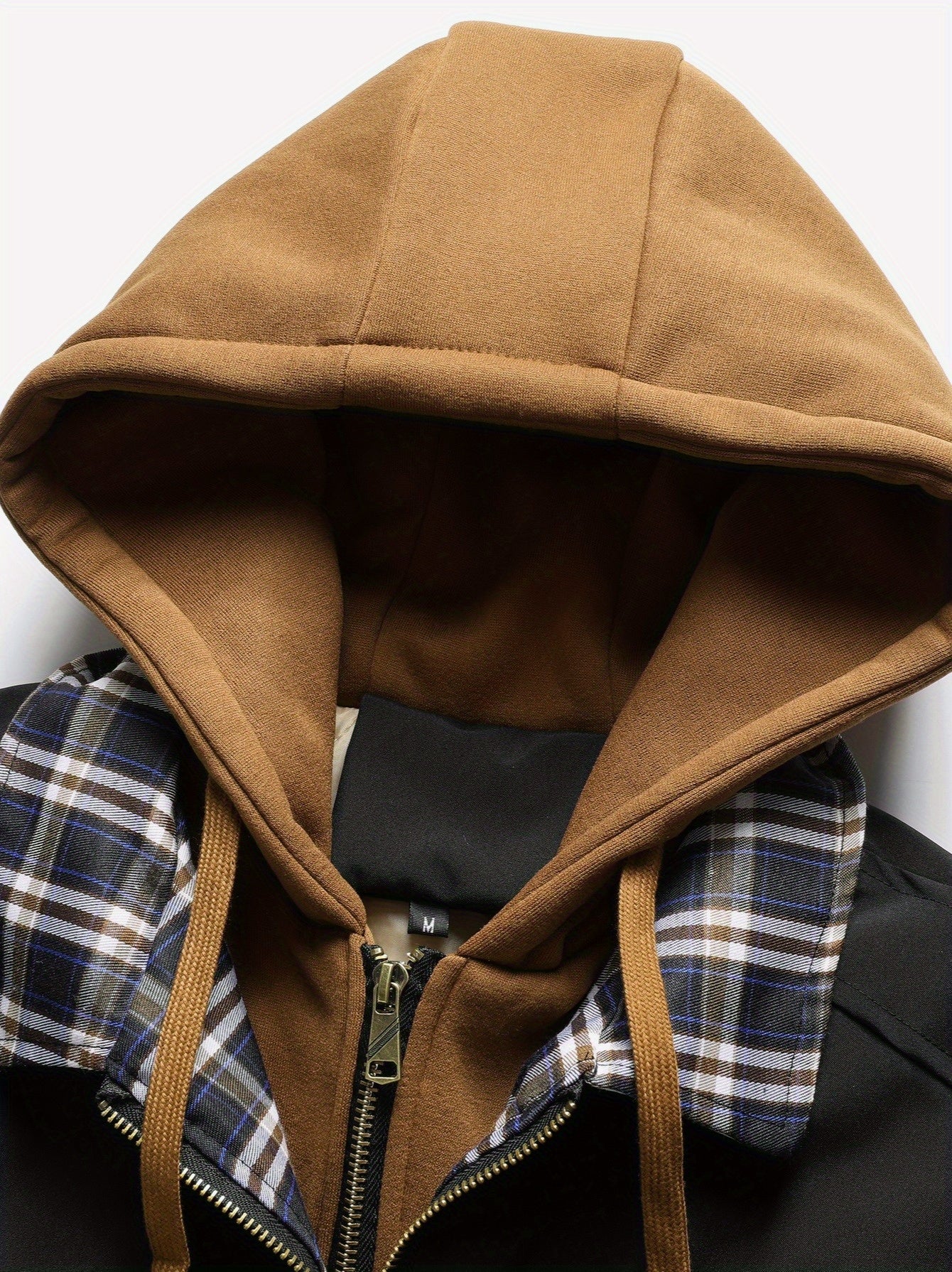 Men’s Solid Color Hooded Jacket with Plaid Lining by Snagg A Jacket