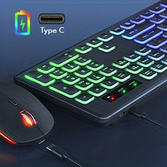 Ergonomic Wireless Keyboard & Mouse Combo for PC, Mac & Laptop by Snagg A Keyboard