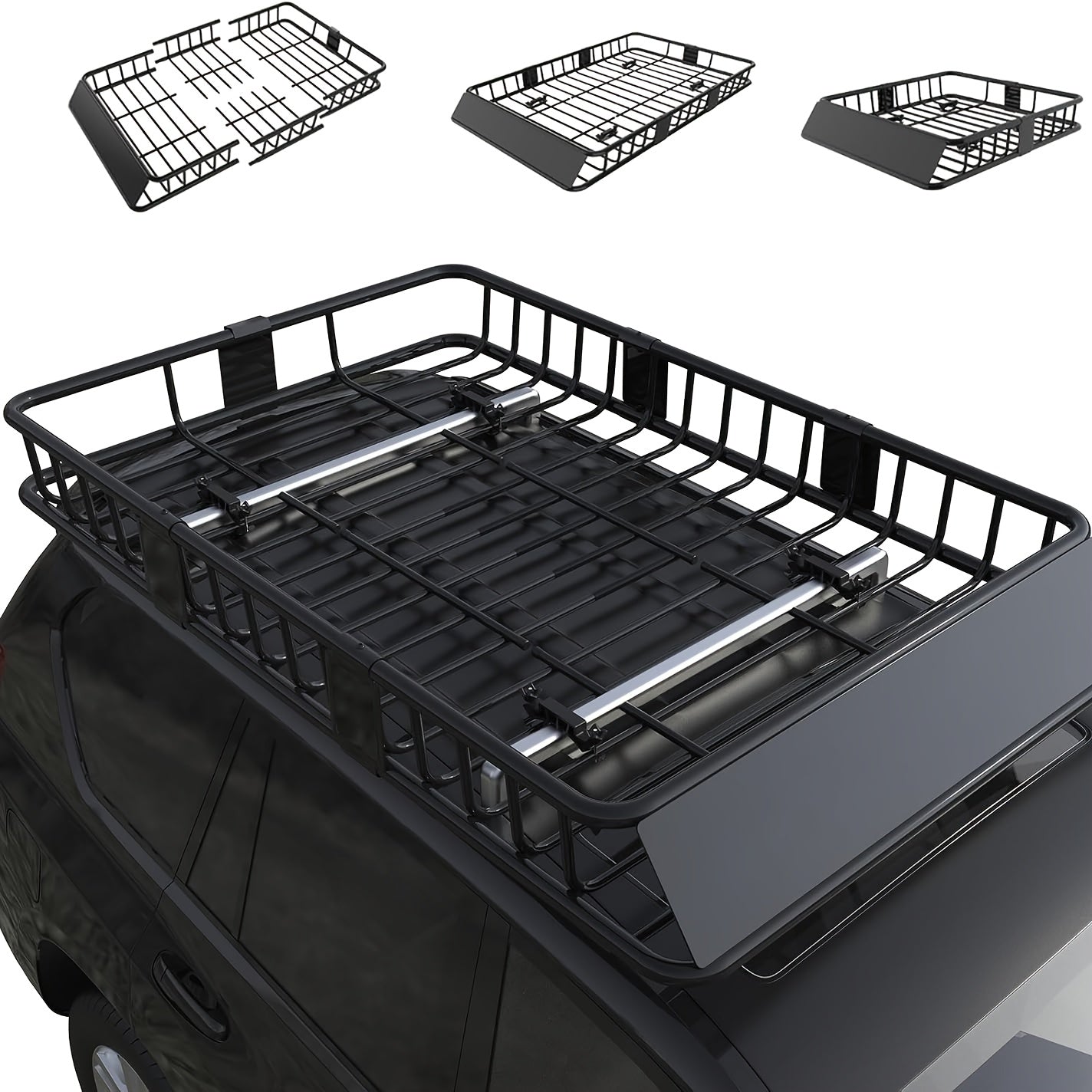 Heavy Duty Steel Rooftop Cargo Basket – 64"x39"x5" by Snagg A Roof Cargo