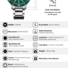 Automatic Mechanical Dive Watch – MIYOTA 8215 Movement | Sapphire Crystal | 200M Waterproof - Men’s Watches