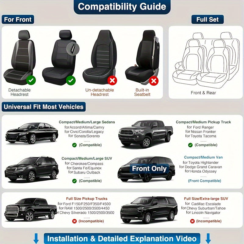 5 Seater Full Coverage Car Seat Covers by Snagg A Seat Cover