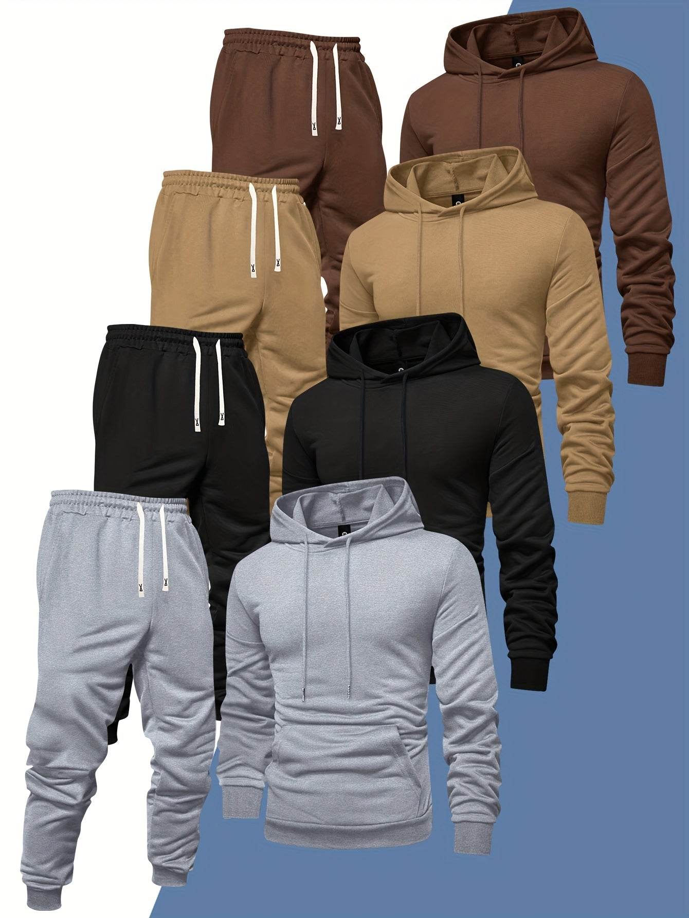 8pcs Men’s Hoodie & Sweatpants Set - SnaggIt