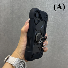3 in 1 Heavy Duty Shockproof Case - for iPhone 16 Series - A - Black / Phone Cases & Covers