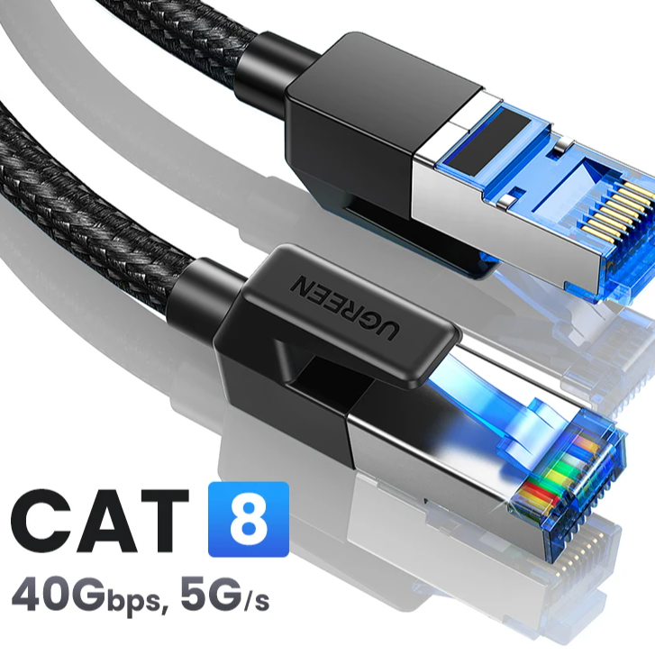 Cat8 Ethernet Cable – 40Gbps 2000MHz Braided LAN Cord for PC, Laptop & PS5 by Snagg A Network Cable