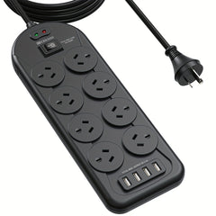 12-in-1 Powerboard with USB | 8 Outlets Surge Protector for Home & Office by Snagg An Extension Cable
