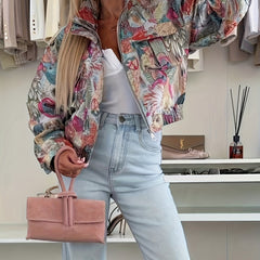 Women’s Floral Embroidered Casual Jacket by Snagg A Jacket