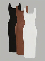3pcs Sleeveless Sheath Dresses - SnaggIt
