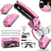6 Inch Mini Electric Saw - Battery Powered With 2 × 2.0Ah Batteries - Pink - Garden Power Tools