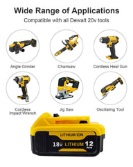 2 / 4 Pack 18 V 12.0 Ah Lithium-Ion Battery — Replacement for Dewalt 18 V Cordless Tools