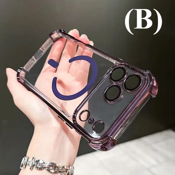 Airbag Shockproof Clear MagSafe Case – for iPhone 15 Series - Purple / Plus - Phone Cases & Covers