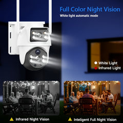 2 Pack 8MP Dual-Lens Solar Powered WiFi Security Cameras by Snagg An Outdoor Camera