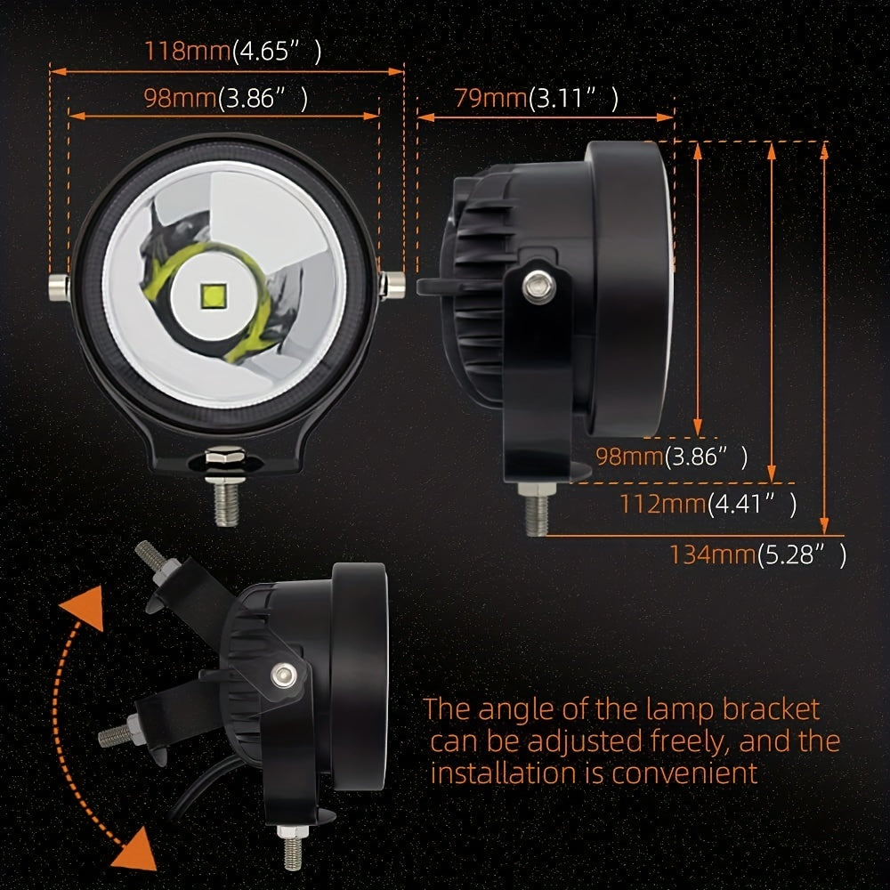 2pcs 10.16cm Round LED Off-Road Spot Lights by Snagg A Spot Lights