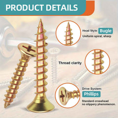 1350 Pcs Wood & Metal Screw Kit — M3.5/M4/M5 - M3.5 M4 M5 410 screws - 1350pcs - Power Tools Gadget