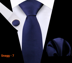 Classic Plaid Tie Set for Men - Necktie with Matching Pocket Square & Cufflinks - Snagg - 7 - Others In Fashion
