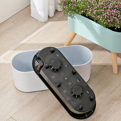 16.5" Self-Watering Flower Pot with Wooden Stand by Snagg A Pot