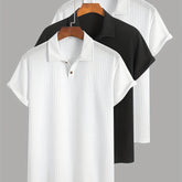 3-Pack Men’s Summer Jacquard Knit Polo Shirts – Sporty Casual Style - SnaggIt