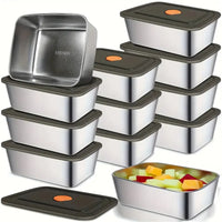 15 Pcs Stainless Steel Food Storage Containers by Snagg A Container